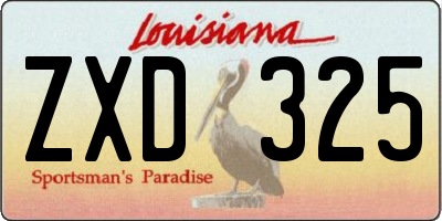 LA license plate ZXD325