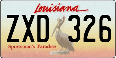 LA license plate ZXD326