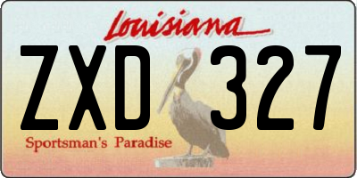 LA license plate ZXD327