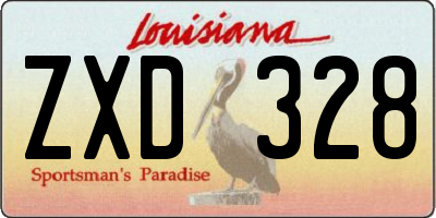 LA license plate ZXD328