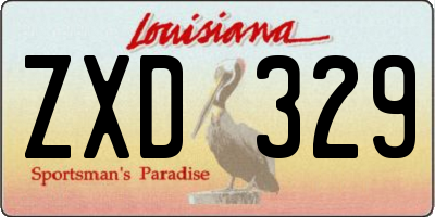 LA license plate ZXD329