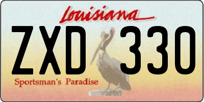 LA license plate ZXD330