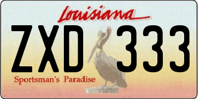 LA license plate ZXD333