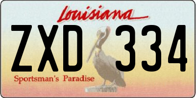 LA license plate ZXD334