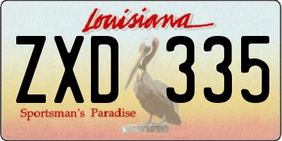 LA license plate ZXD335