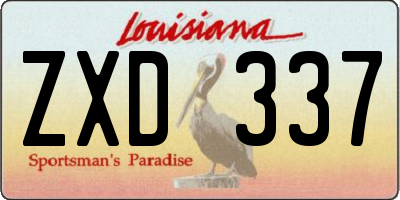 LA license plate ZXD337