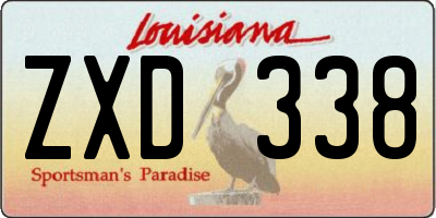 LA license plate ZXD338