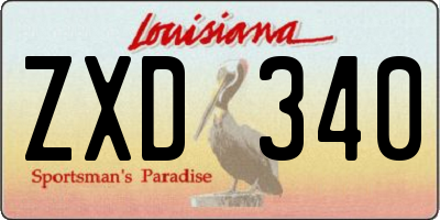 LA license plate ZXD340