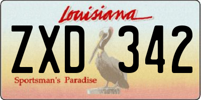 LA license plate ZXD342