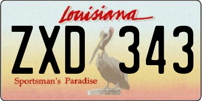 LA license plate ZXD343