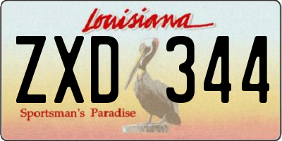 LA license plate ZXD344