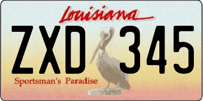 LA license plate ZXD345