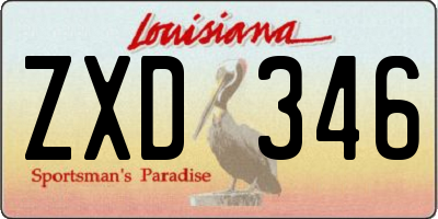 LA license plate ZXD346