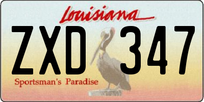 LA license plate ZXD347