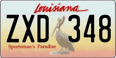 LA license plate ZXD348