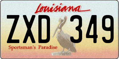 LA license plate ZXD349