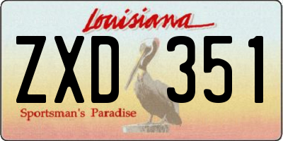 LA license plate ZXD351