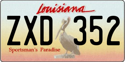 LA license plate ZXD352