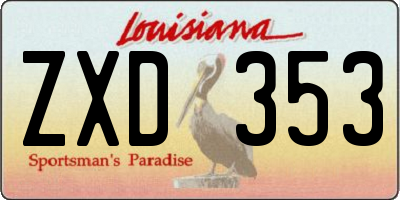 LA license plate ZXD353