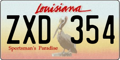 LA license plate ZXD354