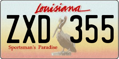 LA license plate ZXD355