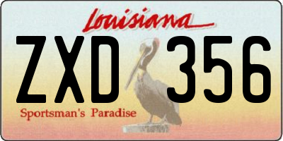 LA license plate ZXD356