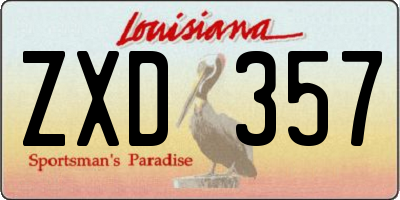 LA license plate ZXD357