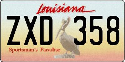 LA license plate ZXD358