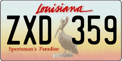 LA license plate ZXD359
