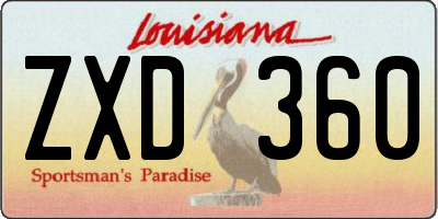 LA license plate ZXD360