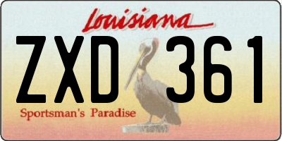 LA license plate ZXD361