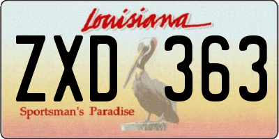 LA license plate ZXD363