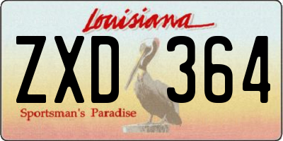 LA license plate ZXD364