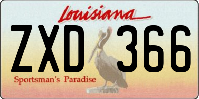 LA license plate ZXD366