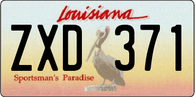 LA license plate ZXD371