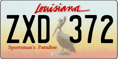 LA license plate ZXD372