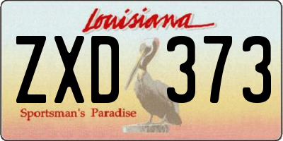 LA license plate ZXD373