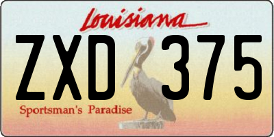 LA license plate ZXD375