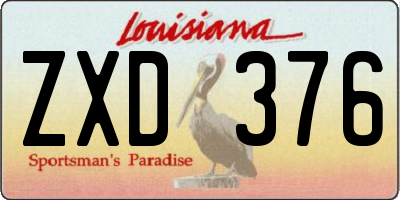 LA license plate ZXD376