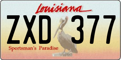 LA license plate ZXD377