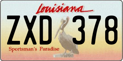 LA license plate ZXD378