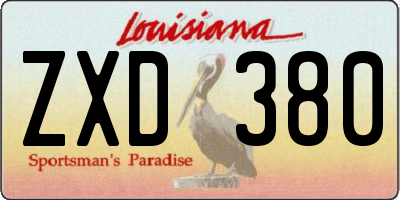 LA license plate ZXD380