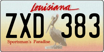 LA license plate ZXD383