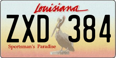 LA license plate ZXD384