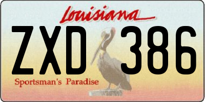 LA license plate ZXD386