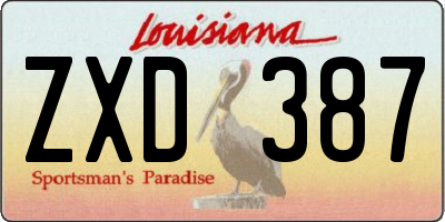 LA license plate ZXD387