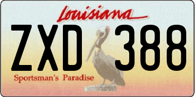 LA license plate ZXD388
