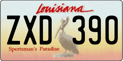 LA license plate ZXD390