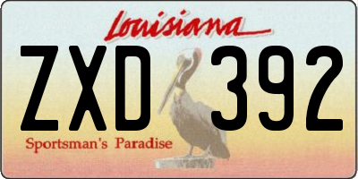 LA license plate ZXD392