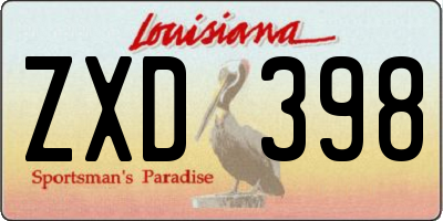 LA license plate ZXD398